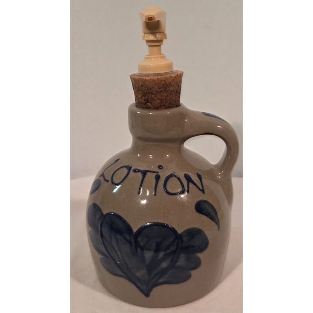 Beaumont Pottery 1996 Stoneware Lotion Dispenser Cobalt Blue